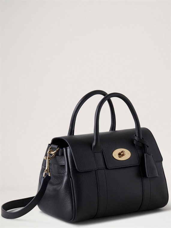 Mulberry Bayswater Satchel Black Small Classic Grain